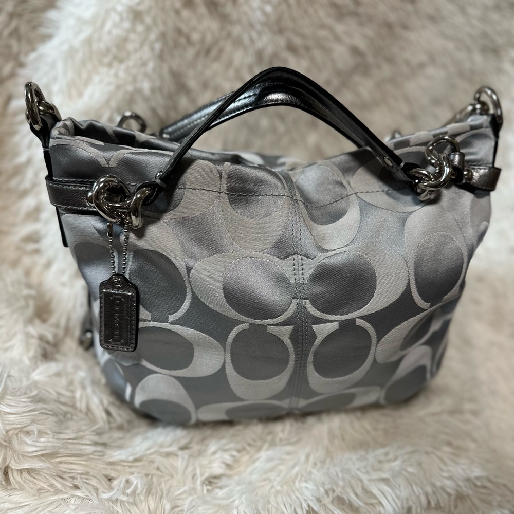 🎁Perfect Gift🎁LIKE NEW! Y2K Coach Brooke satin C’ Jacquard trending monogram - Picture 2 of 14